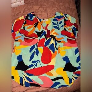 Umgee Multicolor Abstract Blouse